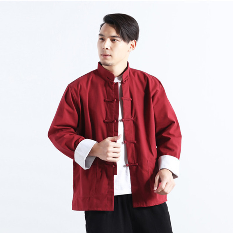 Mafan Men's Summer New Style Stand Collar Chinese Style Improved Button Linen Shirt in 6 Colors