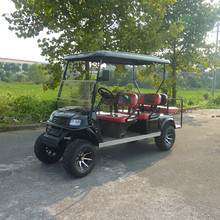 六座全地形场地巡逻游览代步智能油电混合低速四轮燃油助力观光车