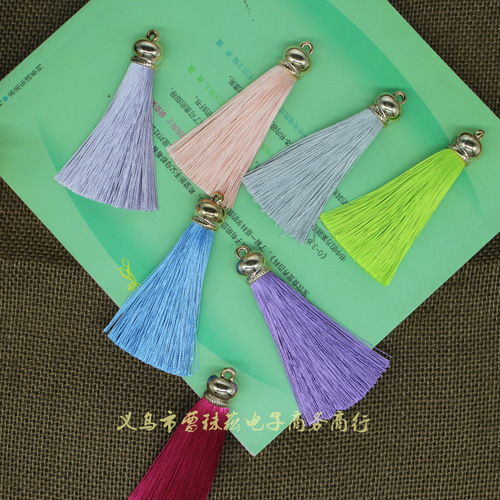 8cm Eco-friendly Polyester Fringe Tassels Keychain Bag Hook Accessory Ice Silk Fringe Bulk