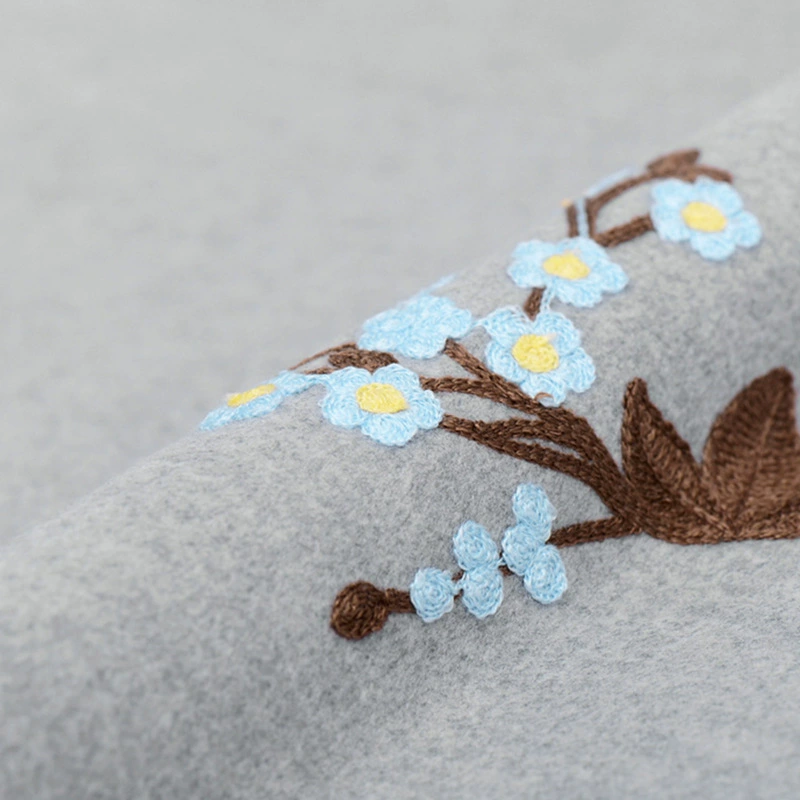 Ткань из шерсти с вышивкой по woolen, двусторонняя шерстяная ткань осень-зима женская одежда большого размера, полотняная вышивка