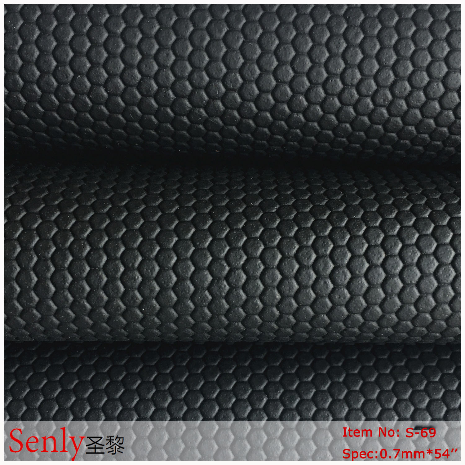 PVC六角纹半PU六边形手套防滑材料方向盘套电子包装厂家