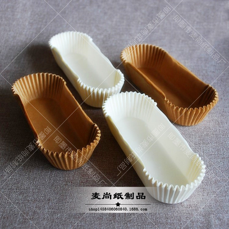 FDA rectangular titular de papel a prueba de aceite molde de papel de soplo de perro caliente taza de papel para hornear resistente a la congelación soporte de papel de pan resistente a altas temperaturas