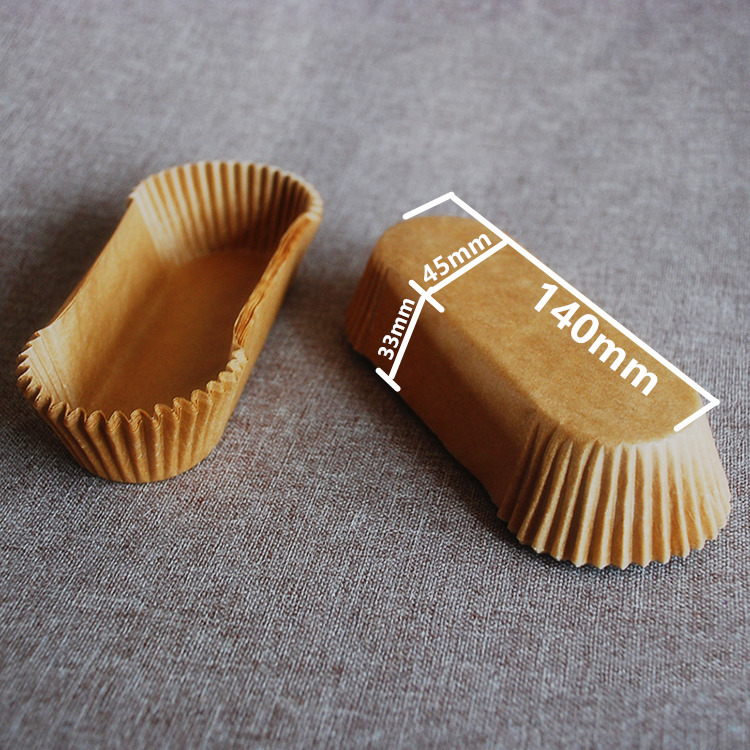 FDA rectangular titular de papel a prueba de aceite molde de papel de soplo de perro caliente taza de papel para hornear resistente a la congelación soporte de papel de pan resistente a altas temperaturas