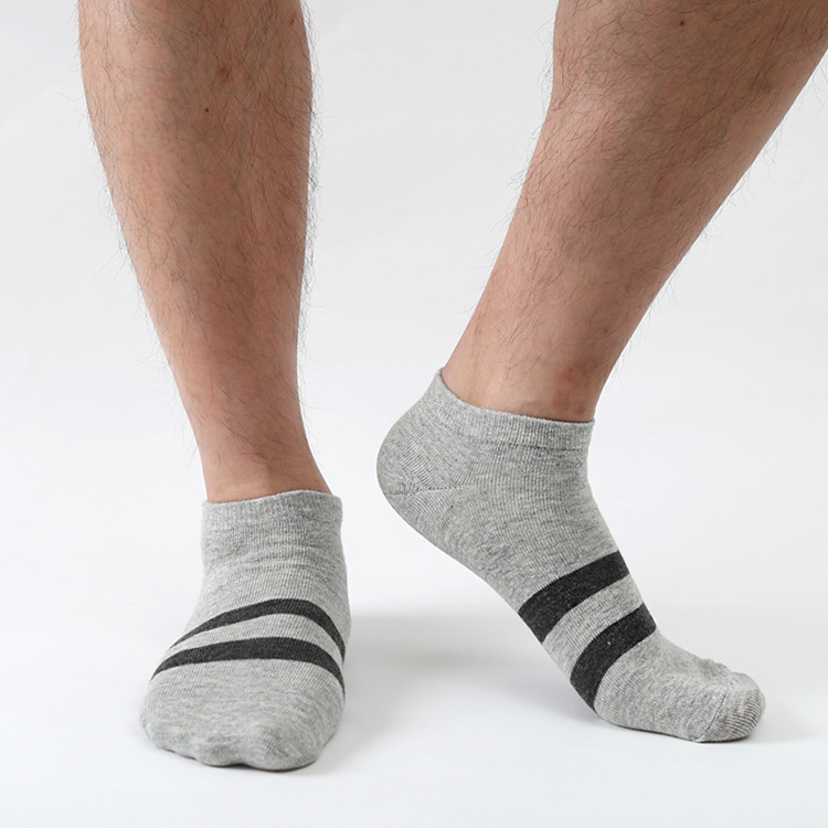 Two-Stripe Cotton Men's Boat Socks, Socks, Invisible Socks, Men's Socks, Wholesale Socks, Striped Sports High Heels, Breathable