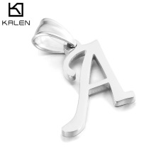 工厂货源 欧美不锈钢吊坠饰品 钛钢英文26个钢色字母 速卖通货源