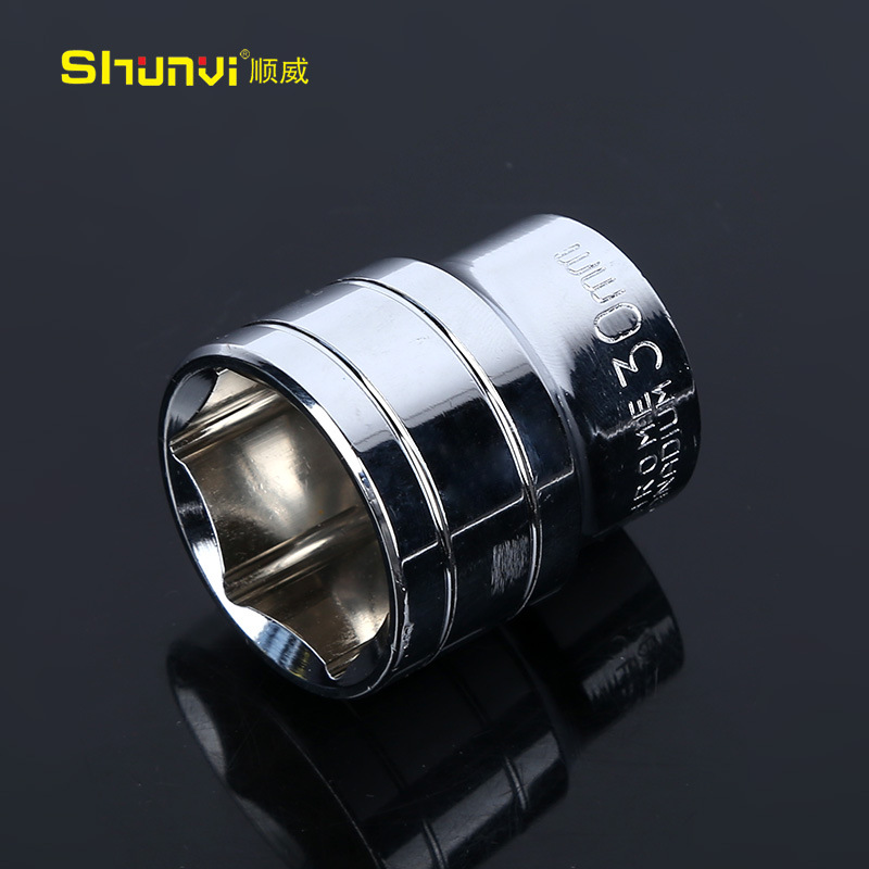 公制1/2镜面短套筒头 多规格气动套筒 机修汽修套筒E18