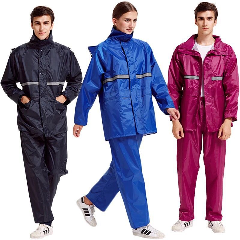Factory wholesale new men's and women's raincoat rain pants split set hooded electric car adult double casual raincoat