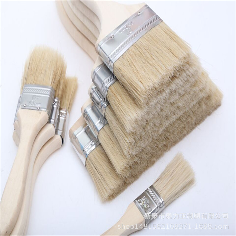 Álamo blanco mango de madera cepillo de pintura hogar agua pura hervida cepillo de cerdas para hornear alimentos cepillo de aceite pelo suave cepillo de barbacoa varios cepillo