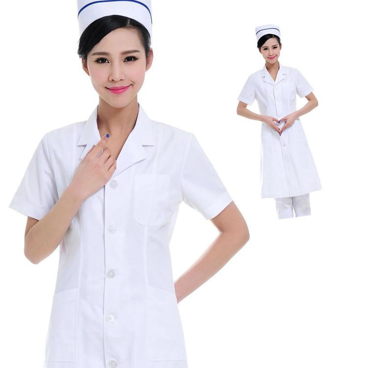 专业定制医生服 短袖白大褂实验服 药店护士服工作服工厂刺绣logo