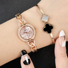 新款上市韩版学院风学生手链表环钻玫瑰金女士时尚休闲腕表