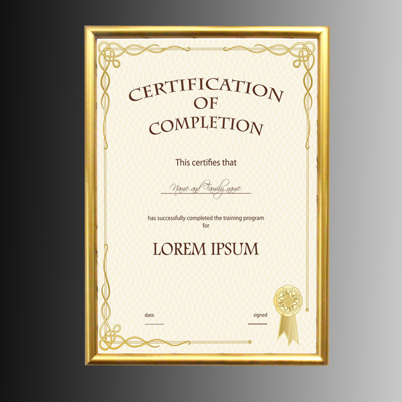 Business license frame a3 wall hanging a4 honorary certificate power of attorney Golden medical tobacco certificate photo frame plastic wood