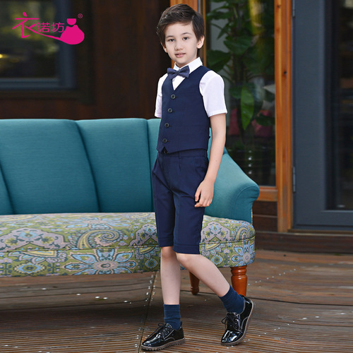 Boy's dress suit, flower girl, host, children's performance, boy's suit, big boy's vest, piano performance, small suit