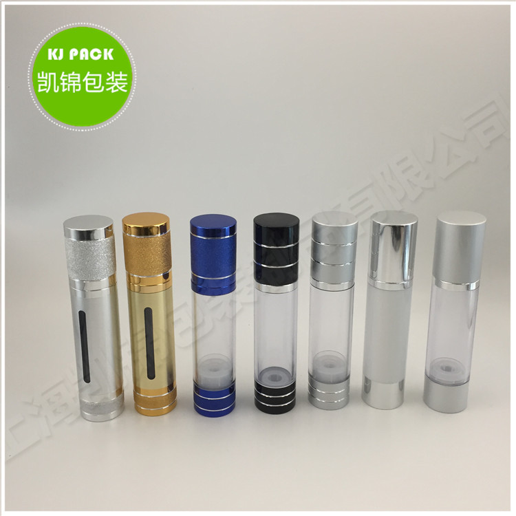 15ml30ml50ml哑银色真空瓶 化妆品瓶 AS透明乳液瓶 精华素瓶喷雾