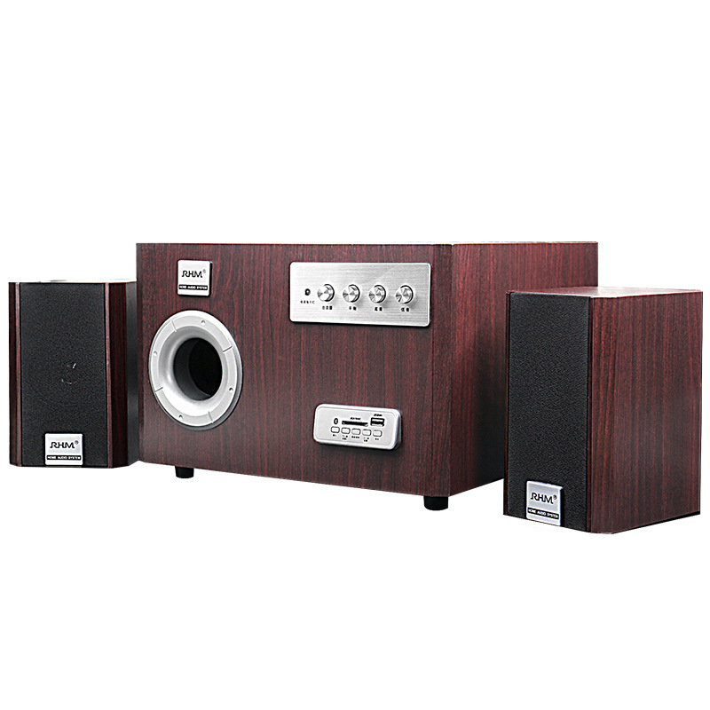 Bluetooth Audio 2.1 Desktop Computer Notebook Heavy Subwoofer Mobile Phone Wooden Combination Speaker Shake Tone Agent