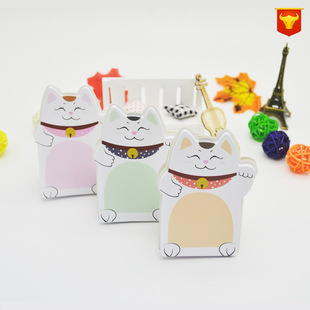 Creative Korean stationery N times cute lucky cat Post-it notes can stand notice stickers school supplies