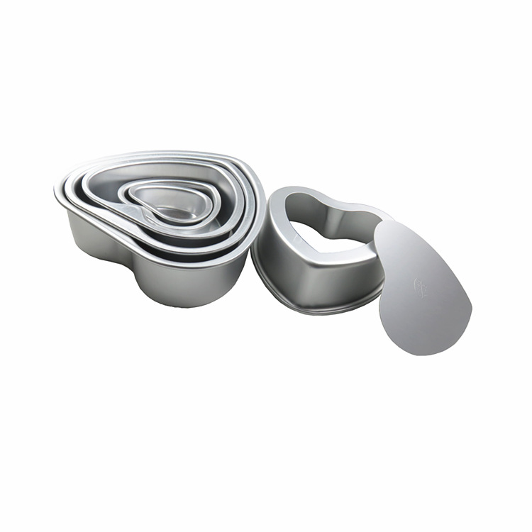 Xincheng engrosada de 3 pulgadas de 4 pulgadas de 5 pulgadas de 6 pulgadas de 7 pulgadas de 8 pulgadas de 10 pulgadas de fondo vivo en forma de corazón molde de fondo sólido molde de pastel para hornear