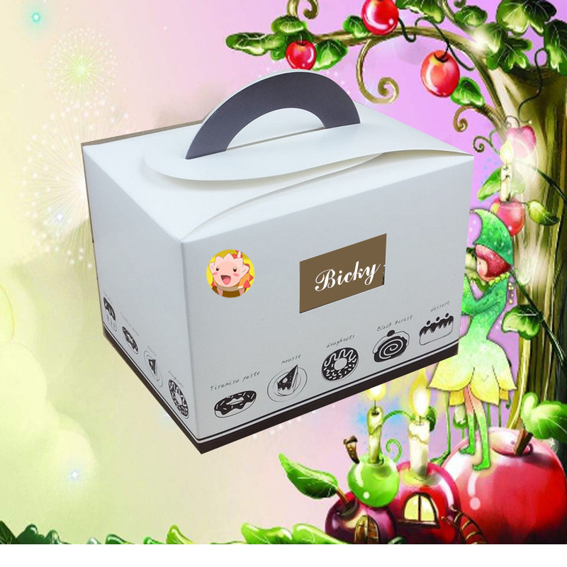 厂家直销西点包装烘焙包装盒可印刷LOGO手提生日蛋糕盒