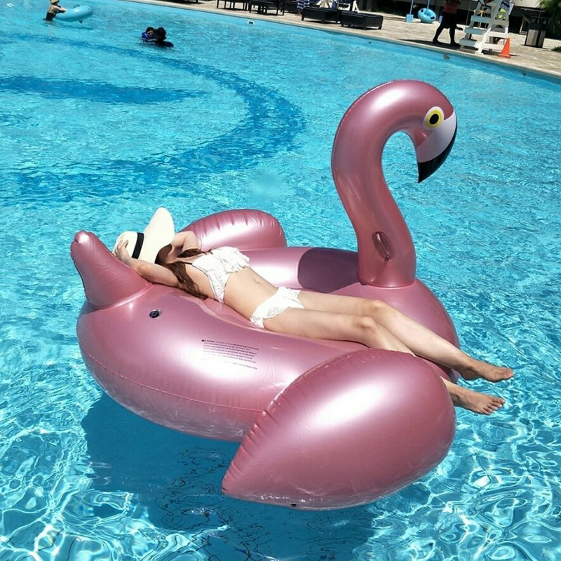 Big golden water swan