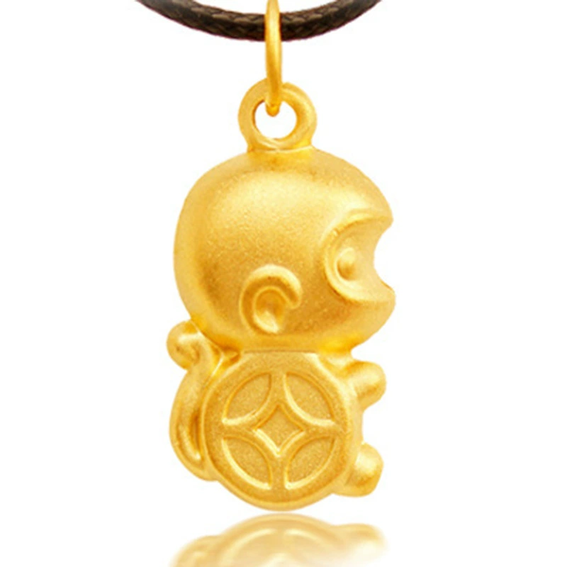 Retro brass pendant, cute coins, golden three dimensional accessory, 3D