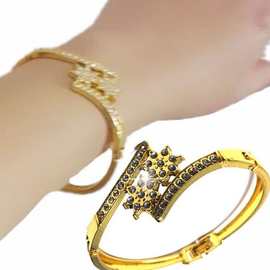 怀琅 时尚手镯气质2个雪花手镯手链 花朵手镯 批发