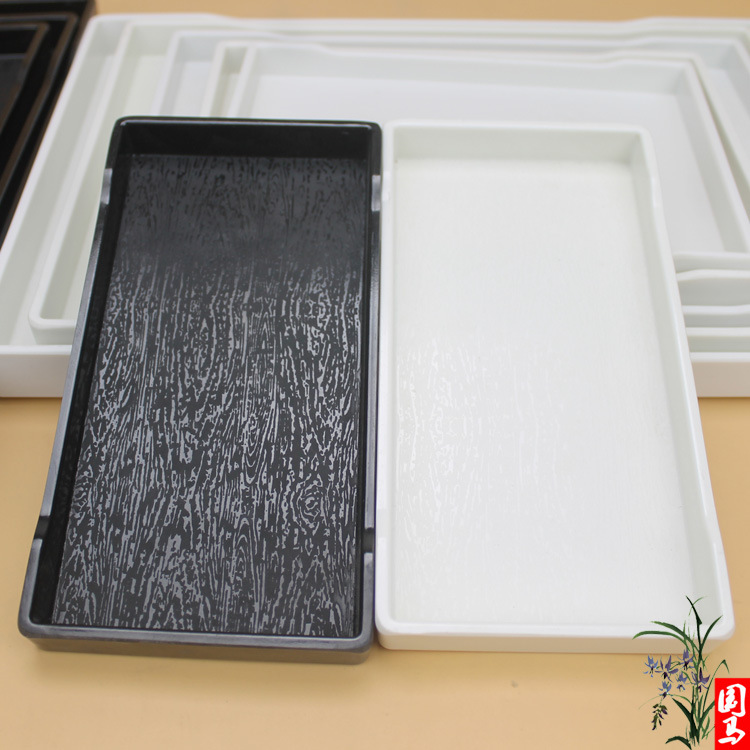 A5 bandeja del hotel rectangular de comedor plato de comida rápida engrosada al por mayor de porcelana de imitación de estilo europeo vajilla de melamina blanca