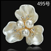 Hair accessory, metal golden mountain tea from pearl contains rose, Korean style, wholesale