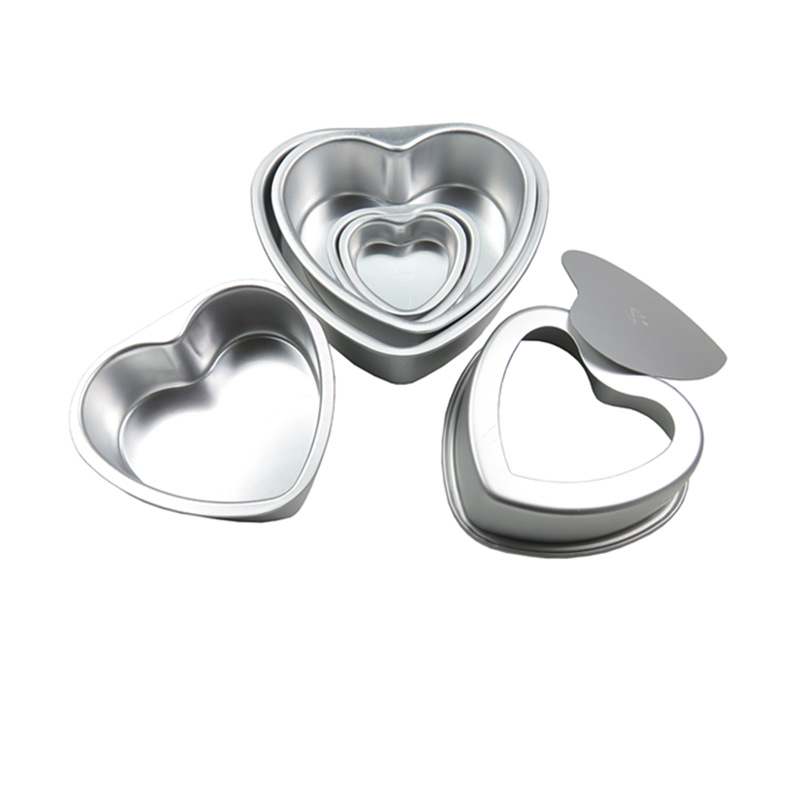 Xincheng engrosada de 3 pulgadas de 4 pulgadas de 5 pulgadas de 6 pulgadas de 7 pulgadas de 8 pulgadas de 10 pulgadas de fondo vivo en forma de corazón molde de fondo sólido molde de pastel para hornear