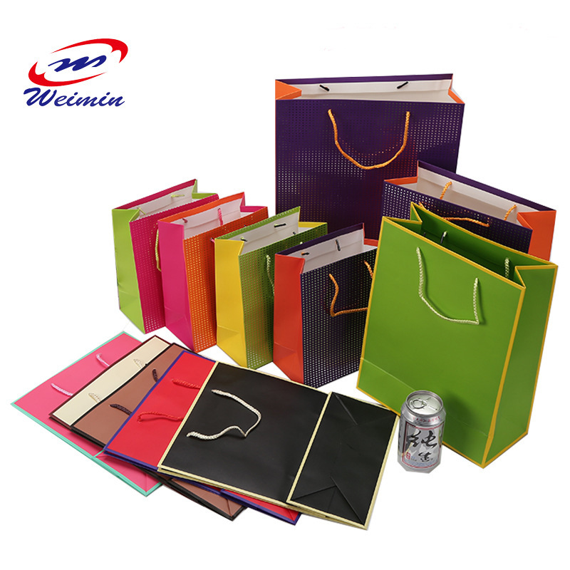 批发手提袋礼品包装纸袋通用服装手提纸袋烫金白卡袋