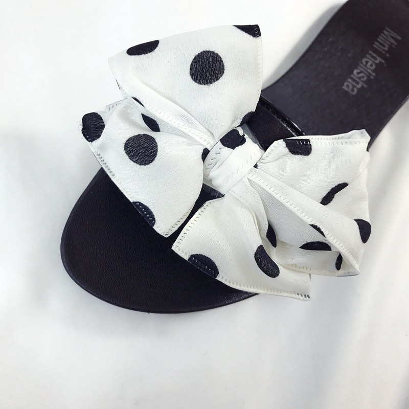 Heli Shark's New Women's Summer Fashion Outer Wear Beach Sandals Bow Flats Casual Slippers