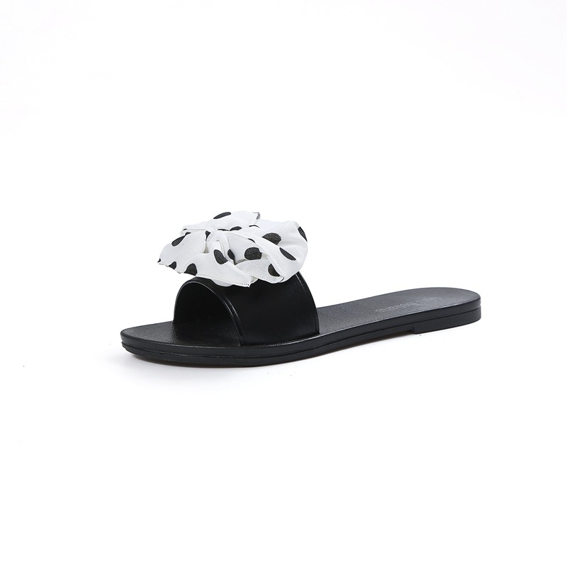 Heli Shark's New Women's Summer Fashion Outer Wear Beach Sandals Bow Flats Casual Slippers
