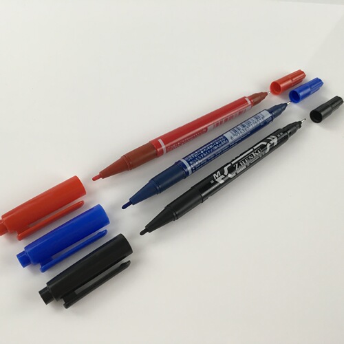 Wholesale small double-ended water-based marker pen hook line pen extremely fine non-fading disc pen 120