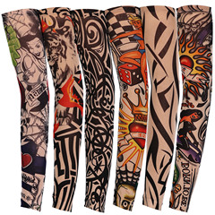 Outdoor Sleeves Tattoo Sleeves Seamless Men and Women Flower Arm Cycling Sun Protection Sleeves Tattoo Arm Sleeves Gift Giveaways