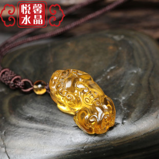 Yellow Crystal brave pendant transparent crystal Wholesale natural jewelry sweater chain pendant
