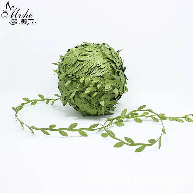 Simulation Vine Leaf Garland (Fabric), 200 m Roll, Green DIY Floral Decoration