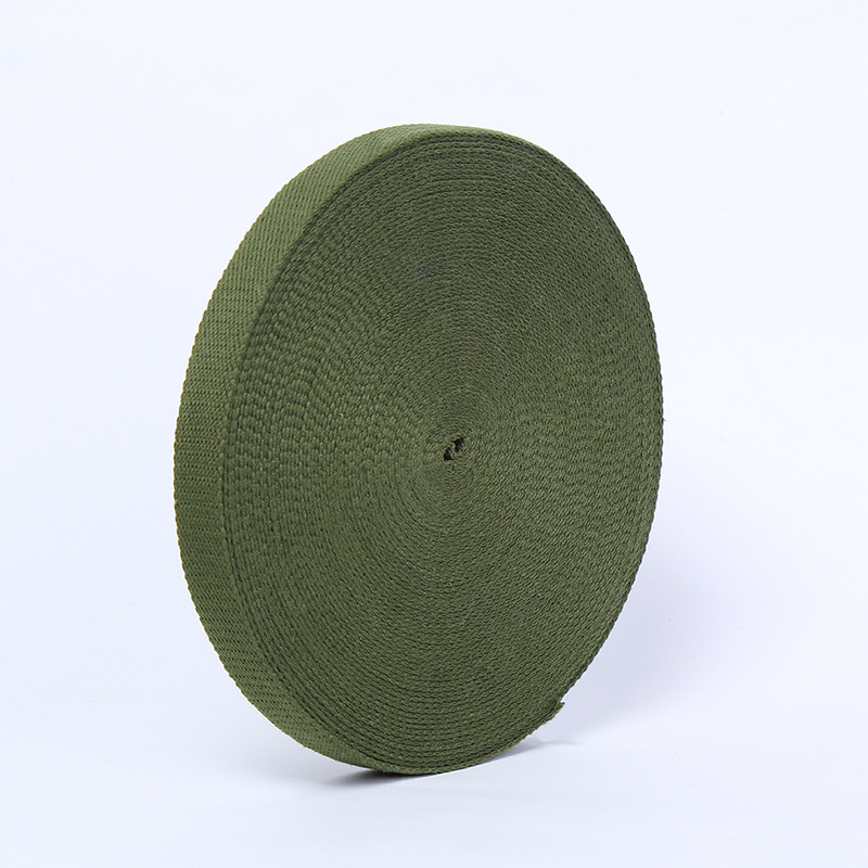 2.5公分军绿色涤棉背包织带 棉质捆绑带边织带diy纺织辅料