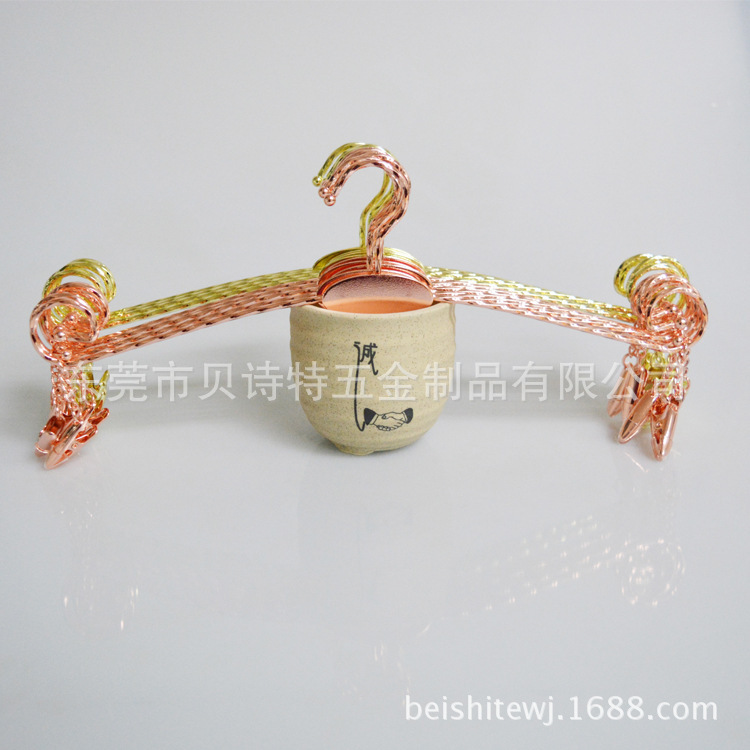 Metal gold inner hanger underwear store special bra pants rack clip non-slip hanger underwear clip logo