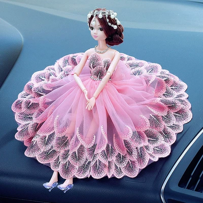 Car decoration car creative Car ornaments - pink-peacock-skirt