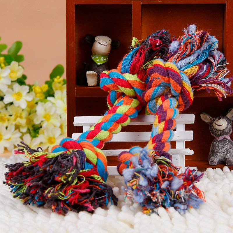 Веревка для укуса собак Устойчивая к молярным укусам Хлопковая веревка для домашних животных Поставки игрушек Веревка для собак Безопасная и надежная защита окружающей среды