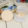 Small acrylic handheld folding round mirror, brush