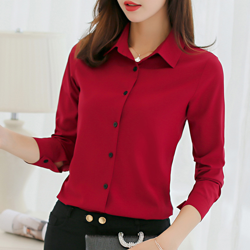 Calan Diaua 2025 Spring and Summer New Korean-style Slim-fit All-match plus size Bottoming Fashionable Shirt Long-sleeved Casual Chiffon Shirt