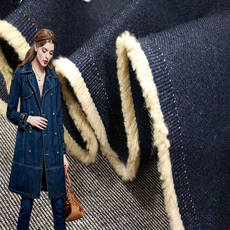 加厚棉梭织牛仔蓝色棉7*7面料 秋冬外套风衣鞋帽箱包用布现货