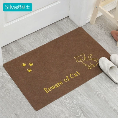 Avtomobil döşəmə paspasları: mat home kitchen bathroom anti-slip - printed-curry-cat-40cm60cm