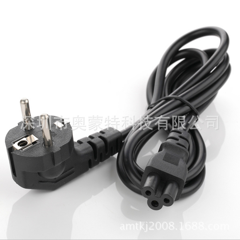 欧标电源线 欧规3*0.75平方 梅花尾 电源线插头 欧规三插电源线