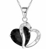 Crystal necklace with amethyst, accessory, zirconium heart-shaped, crystal pendant heart shaped