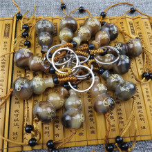 牛角葫芦钥匙扣 牛角祝福文字葫芦 十二生肖牛角葫芦批发地摊新品