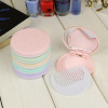 Small acrylic handheld folding round mirror, brush