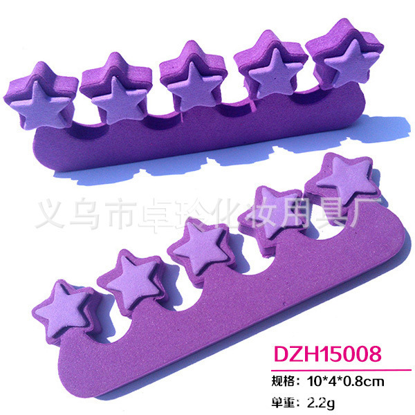 Separador de dedos de muestra Separador de dedo de EVA separador de dedo de algodón rosa herramienta de pegamento