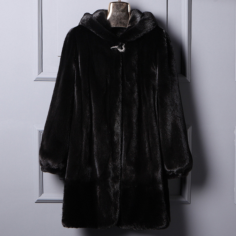 Autumn and Winter New Special Price Imitation Fur Coat Women's Mid-length Mink Fur Coat Whole Mink Women's Mink Fur Plus Size Top