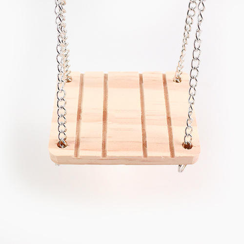 Small pet hamster baby original wooden toys and supplies, swing, hanging chain swing, hanging wooden teething supplies