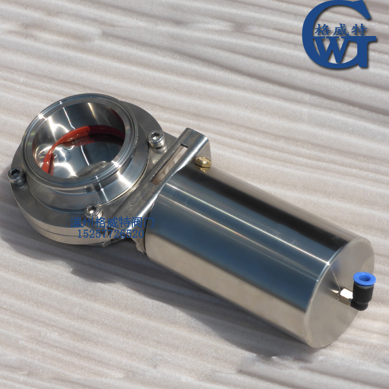 304不锈钢卫生级气动蝶阀  316L快装气动蝶阀 D681X-10P气动蝶阀